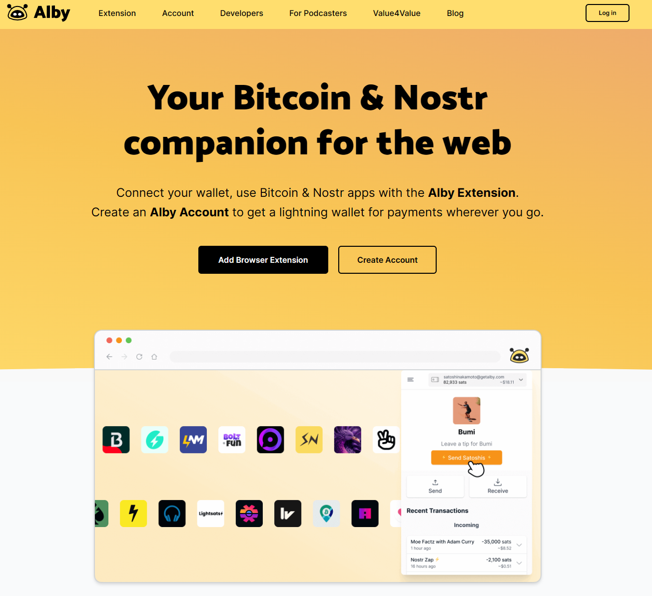 Alby Wallet-闪电网络专属钱包,转账迅速