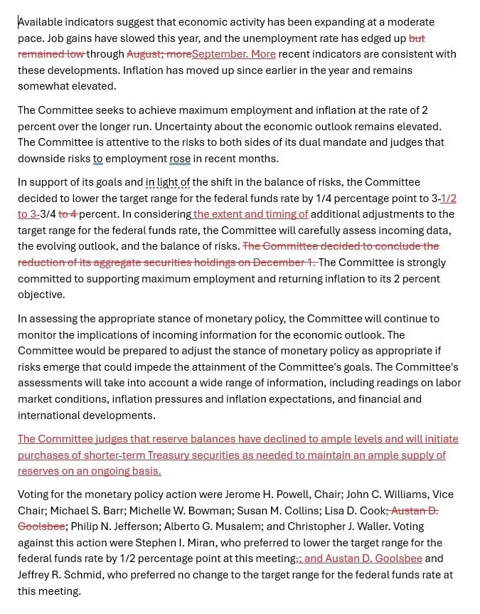 美联储降息但现六年来最大分歧，明年行动可能暂停或放缓？