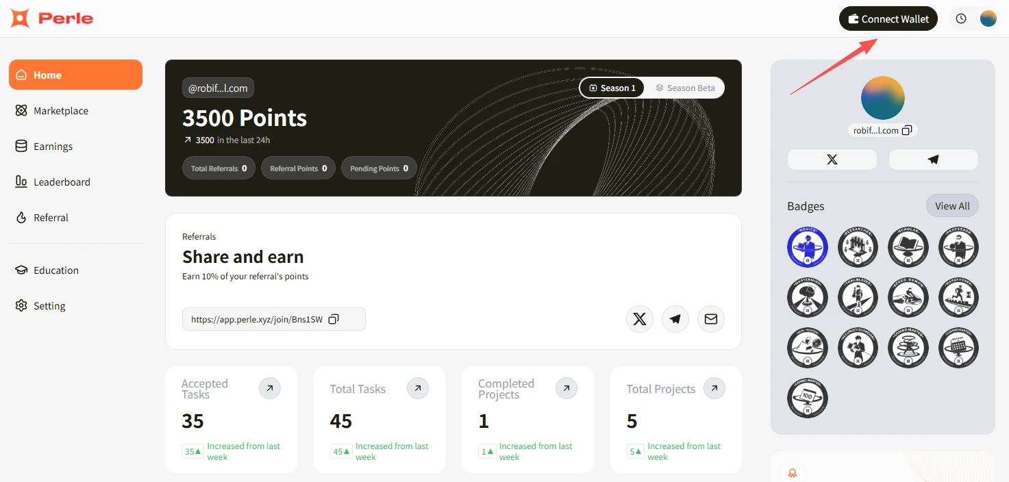 Perle Labs：AI训练数据平台，参与活动赚积分赢空投教程