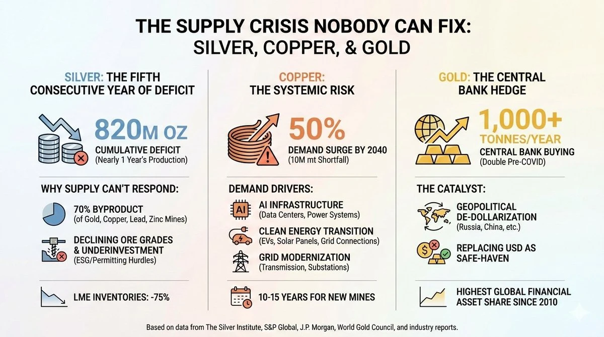AI、能源需求大增，金银铜价格自1979年来最火热