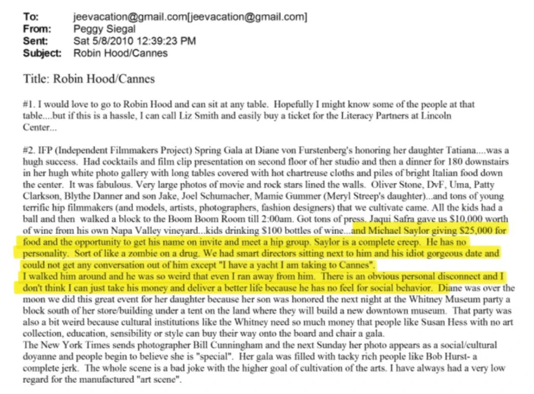 爱泼斯坦案文件曝光！微策略创始人竟因太闷被嫌弃？