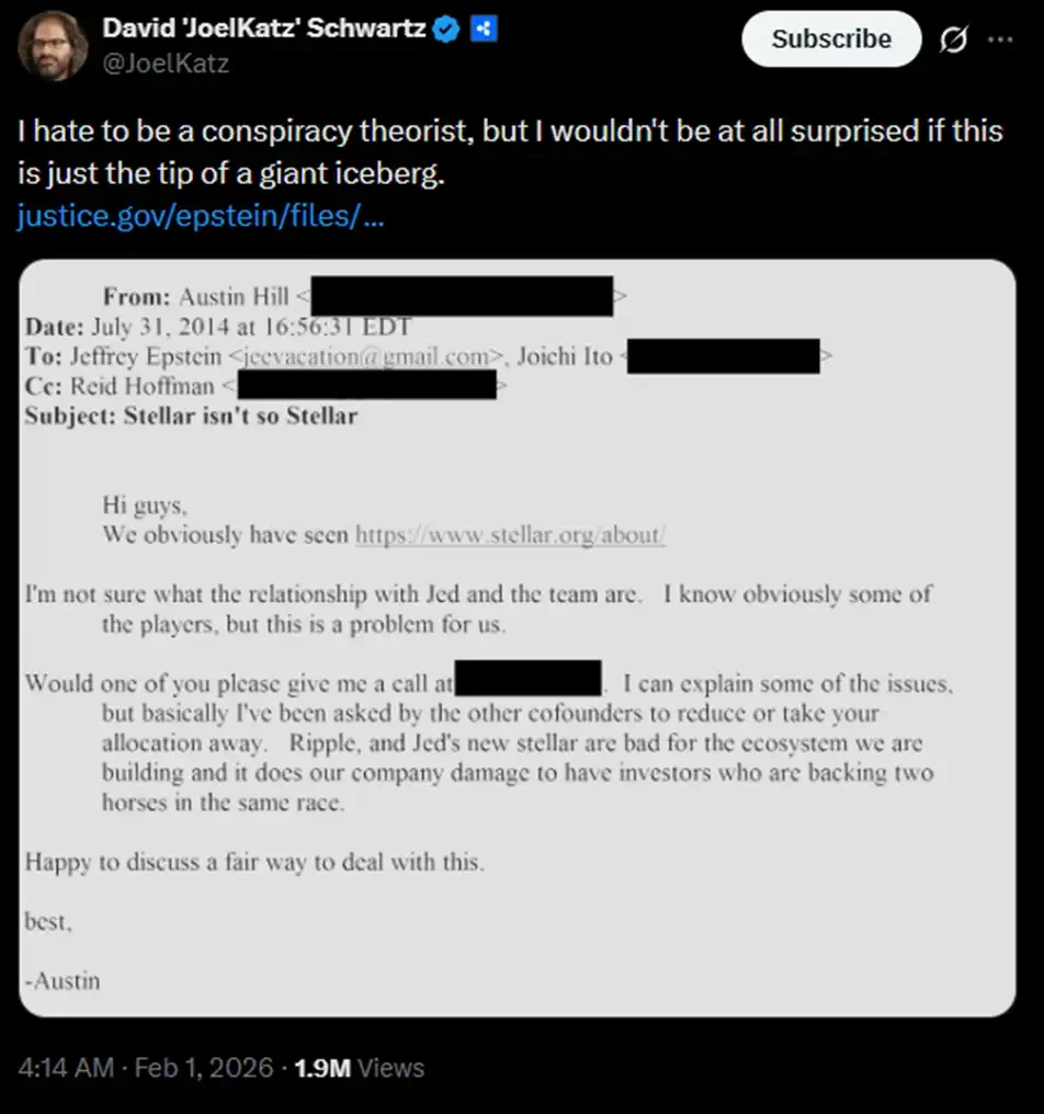 美国司法部披露「爱泼斯坦文件」，加密货币行业或被改写