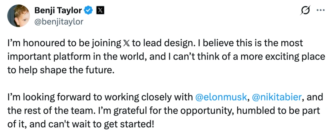 3月26日凌晨！26岁前Base设计主管加入马斯克的X并领导设计