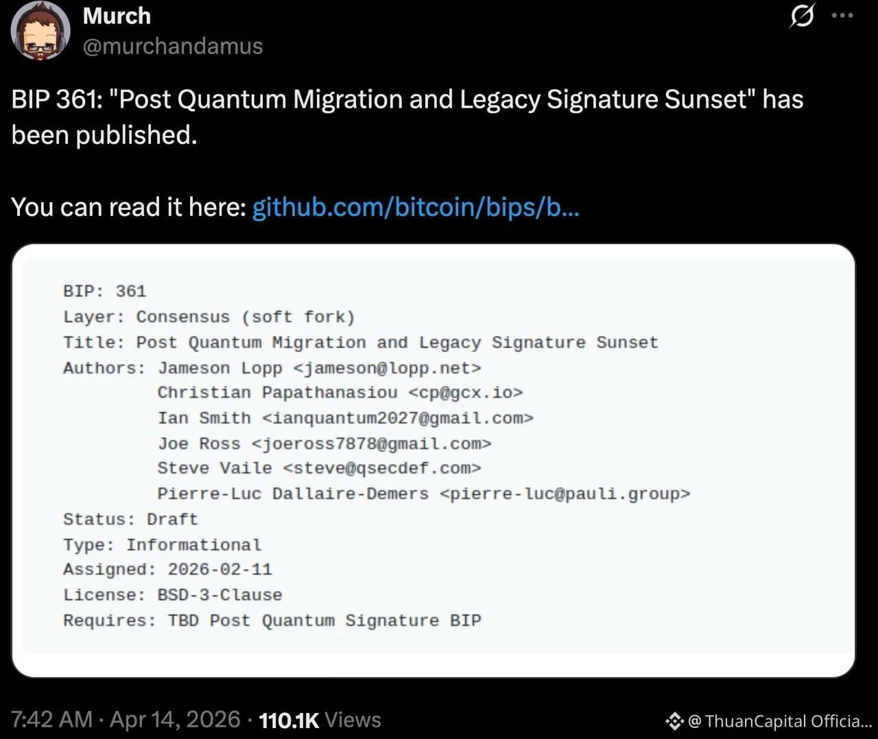 比特币要防量子攻击？提案建议冻结旧钱包