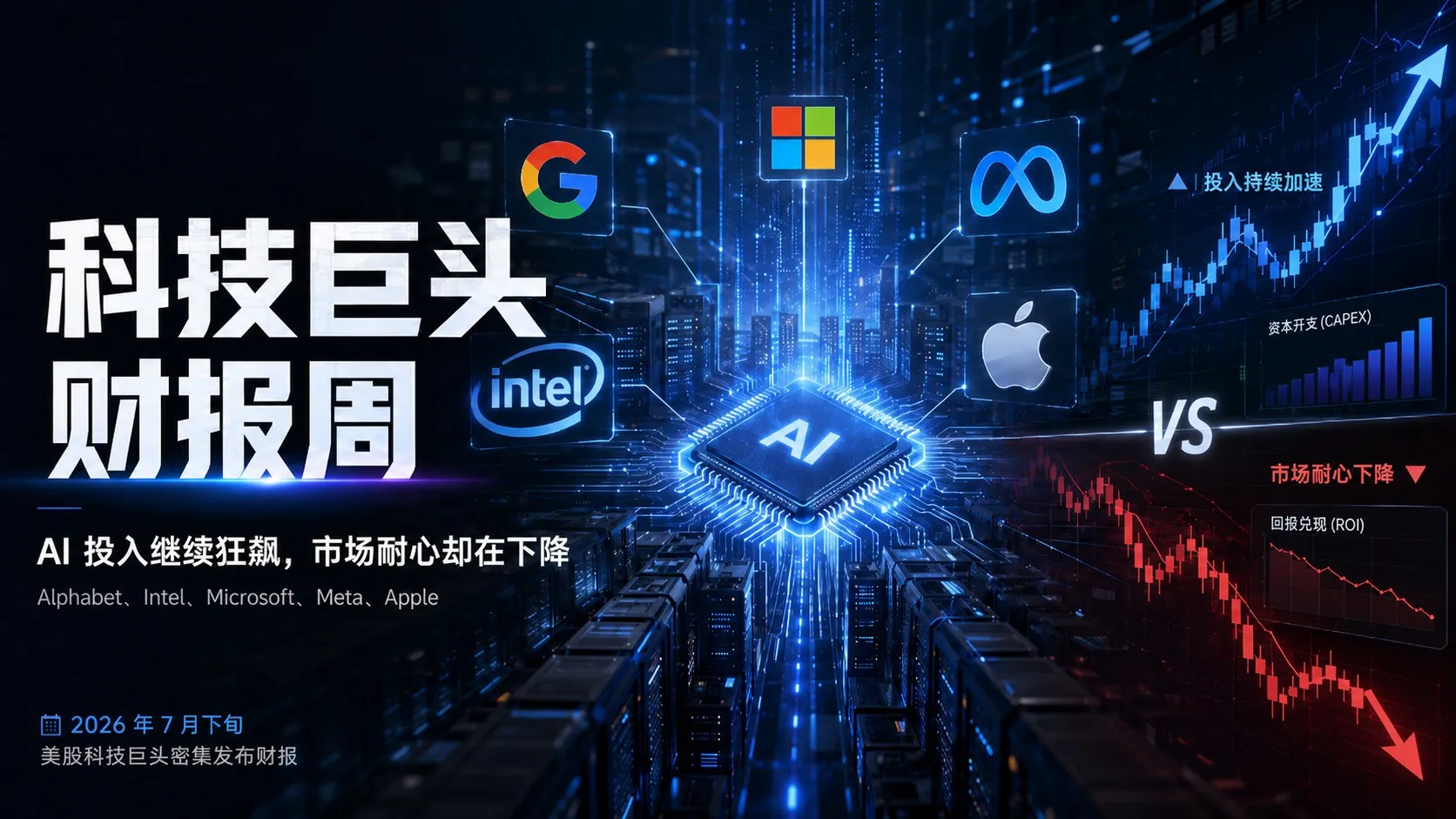 科技巨头财报季：AI投入猛增，投资者耐心告急，股价分化